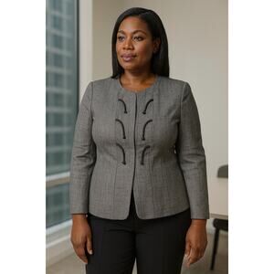 Giorgio Armani Gray Wool Silk Blend Jacket Blazer Size 46 (US 12) Made in Italy